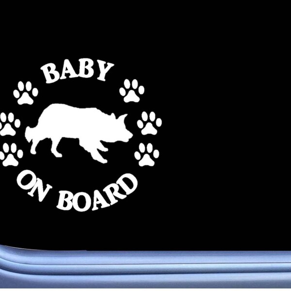 Baby on Board Border Collie L481 6" Sticker Window Decal