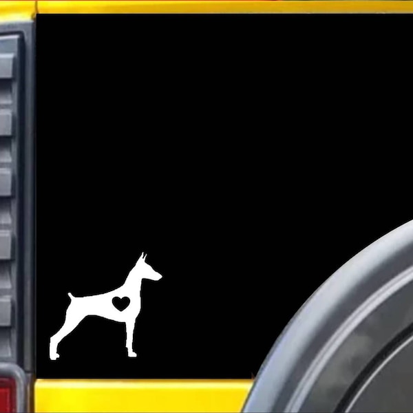 Doberman Little Heart L402 Sticker pinscher dog Window Decal
