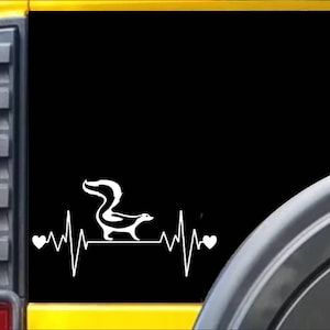 Adesivo Skunk Lifeline K549 in vinile con battito cardiaco in gabbia Decalcomania per finestre