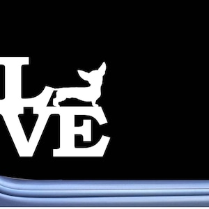 Chiweenie Love J808 6 inch Sticker dachshund chihuahua dog Window Decal