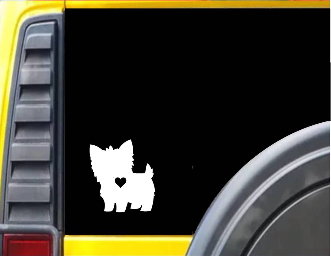 Yorkie Little Heart Window Decal Sticker *J589* - Etsy