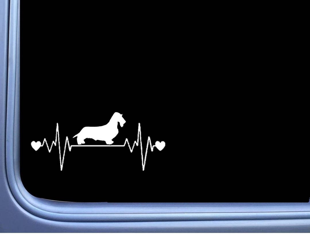 thumbnail image 2 of Dachshund Heartbeat Lifeline Sticker - 8" Wide - Weiner Dog Car Decal 2 of 4