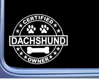 Certified Dachshund L295 Dog Sticker 6" Window Decal