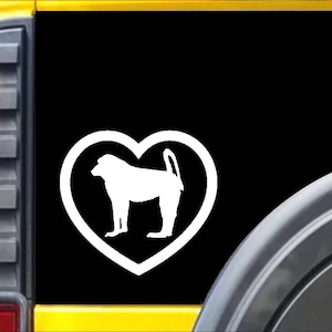 Baboon Heart Window Decal Sticker *J545*