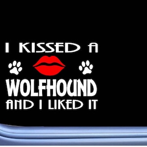 Irish Wolfhound Kissed L905  dog window decal sticker