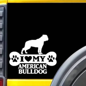 American Bulldog Bone Sticker L059  dog Window Decal