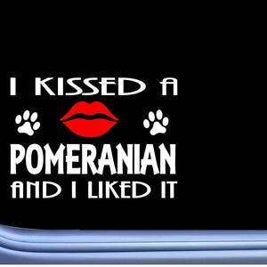 Pomeranian kissed L876  dog window decal sticker