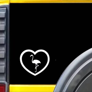 Flamingo Heart Window Decal Sticker *I682*