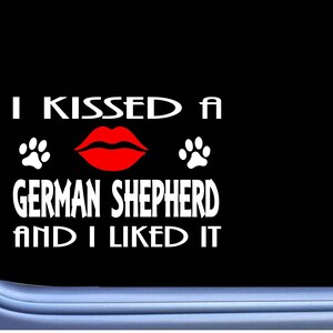 German Shepherd kissed L844 8&quot; dog window decal sticker