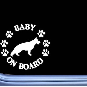 Baby on Board German Shepherd L472 6&quot; dog Sticker Window Decal