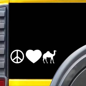 Camel Peace Love Window Decal Sticker *H138*