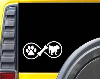 Bulldog Infinity Window Decal Sticker *J403*
