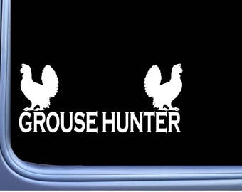 Grouse Hunter L786 8 inch Sticker bird hunting vest pointer Window Decal