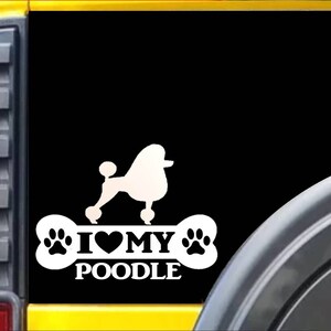 Poodle Bone Sticker L013  rescue dog Window Decal