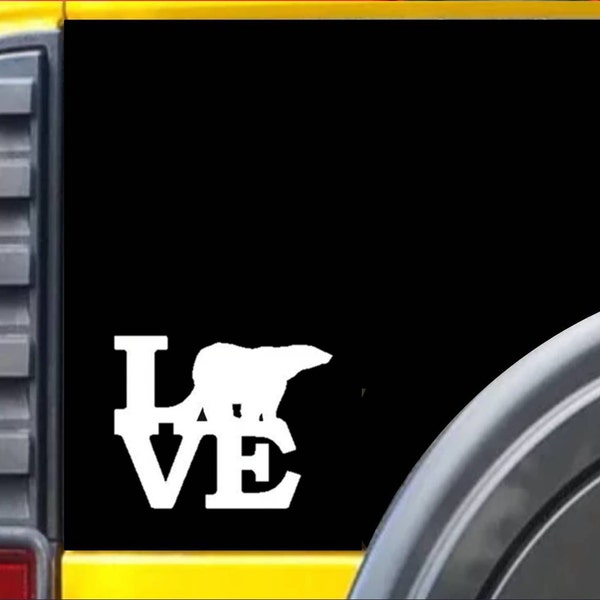 Polar Bear Love Window Decal Sticker *F176*