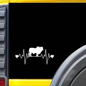 Brahman Cattle Lifeline Heartbeat Window Decal Sticker *I184*