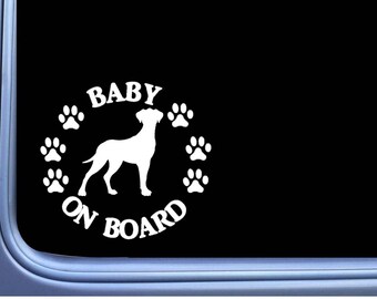 Baby on Board Great Dane Uncropped L526 6" Sticker dog Window Decal