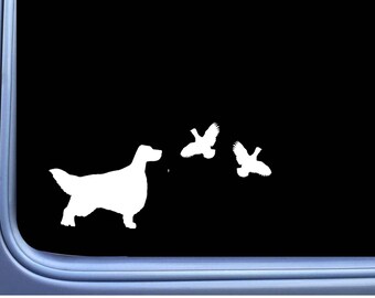 English Setter with Quail TP 37 vinyl  Decal Sticker pheasant box bird