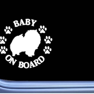 Baby on Board Pomeranian L507 6&quot; Sticker dog Window Decal