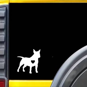 Bull Terrier Little Heart Dog Window Decal Sticker *J603*