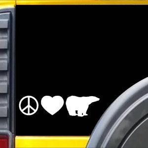 Raamsticker ijsbeer vrede liefde *H062*