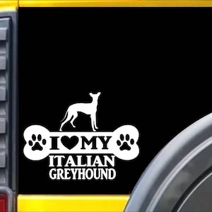 Italian Greyhound Bone L107 8&quot; vinyl sticker dog Window Decal