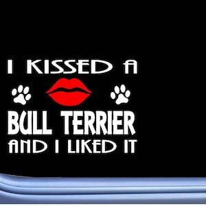 Bull Terrier Kissed L909  dog window decal sticker