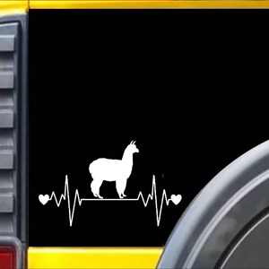Alpaca Lifeline Heartbeat Window Decal Sticker *J552*