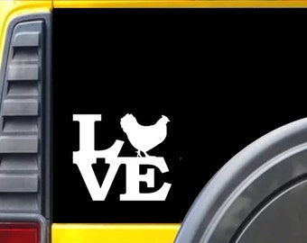 Chicken Love Window Decal Sticker *F157*