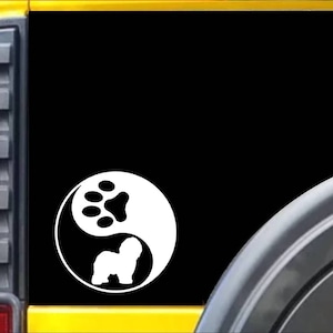 Yin Yang Oudengels L386 Herdershond hond Sticker Raamstickers