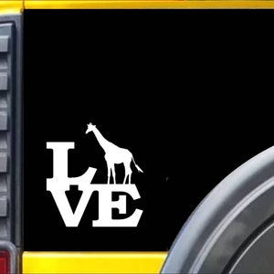 Giraffe Love Window Decal Sticker F167 image 1