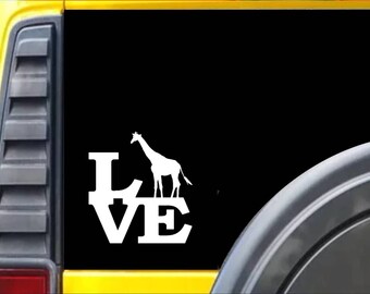 Giraffe Love Window Decal Sticker *F167*