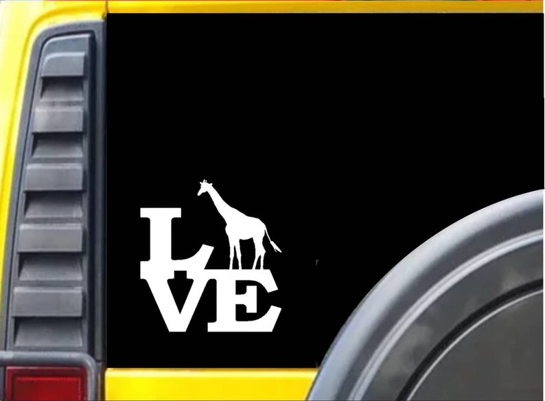 Giraffe Love Window Decal Sticker F167 image 1