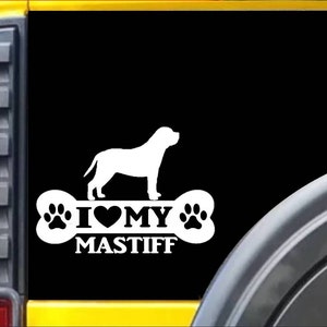Mastiff Bone Sticker k078 8 inch english mastiff Window Decal