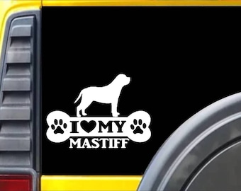 Mastiff Bone Sticker k078 8 inch english mastiff Window Decal
