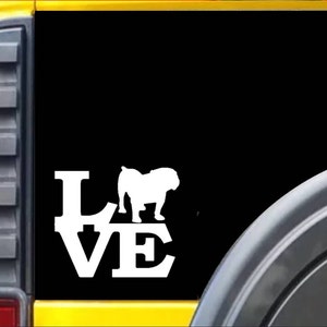 Bulldog Love Window Decal Sticker *F130*