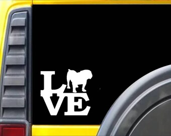 Bulldog Love Window Decal Sticker *F130*