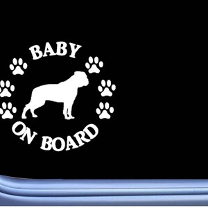 Baby on Board American Bulldog L505 6&quot; Sticker dog Window Decal