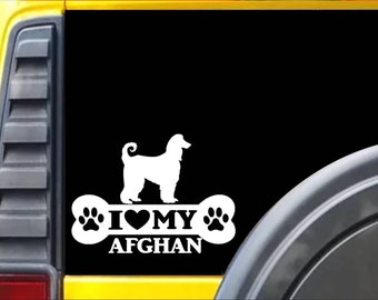 Afghan Hound Bone L101 8" sticker dog heartbeat Window Decal vinyl