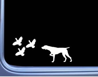 German Shorthair Pointer 3 Quail L447 shorthaired dog Window Decal