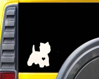 Westie Little Heart Window Decal Sticker *J641*