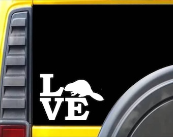 Beaver Love Window Decal Sticker *J513*