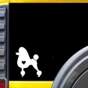 Sticker petit coeur caniche pour fenêtre *J591*