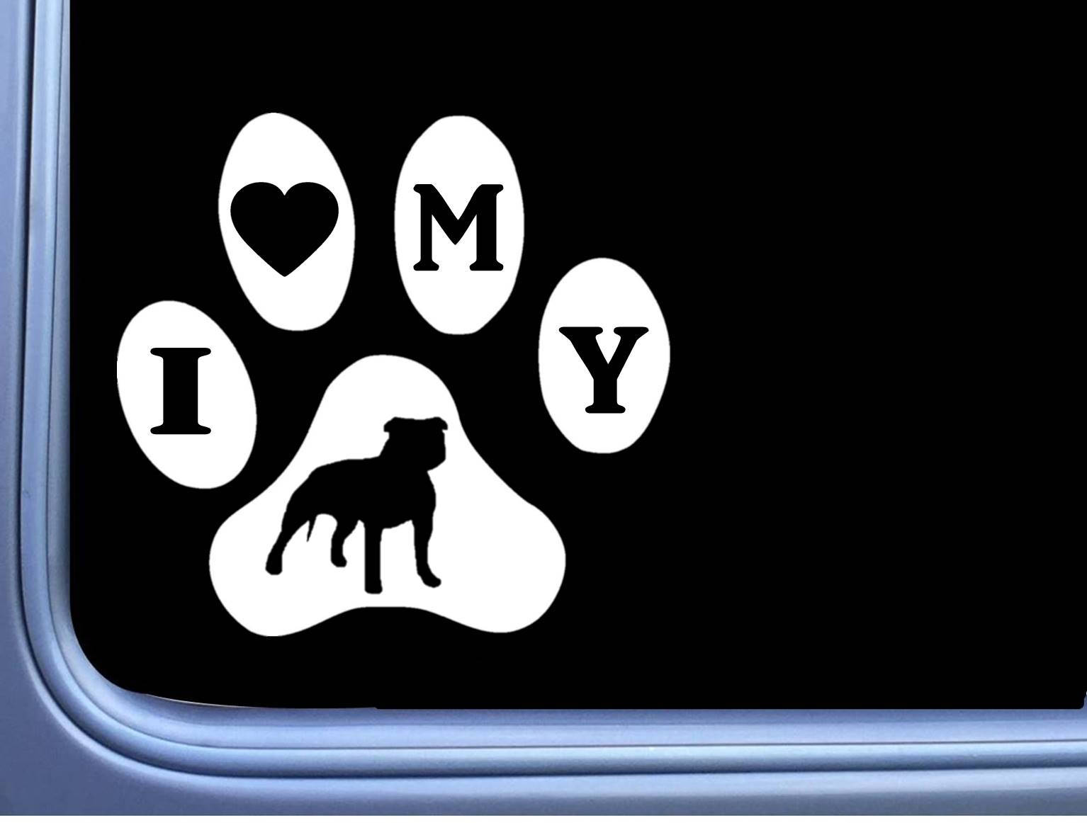I Heart My Uncropped Pitbull L558 Sticker Dog Paw Window Decal - Etsy