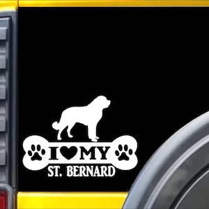 Saint Bernard Bone L025 8 inch Sticker st dog Window Decal