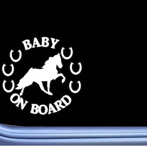 Walking Horse Baby On Board Sticker L748 6 inch Horse rescue Window Decal