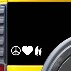 Raamsticker pinguïn vredesliefde *H128*