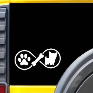 Yorkie Infinity Window Decal Yorkshire Terrier Sticker *J405*