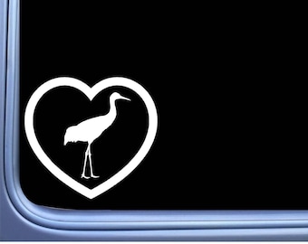 Sandhill Crane Big heart L968  Sticker decal bird watcher heron farm pond