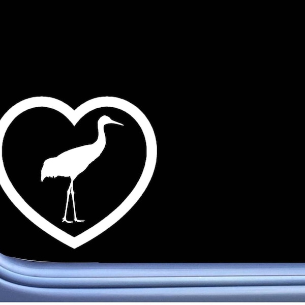 Sandhill Crane Big heart L968  Sticker decal bird watcher heron farm pond